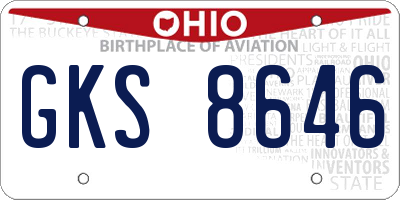 OH license plate GKS8646