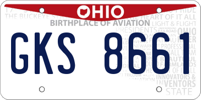 OH license plate GKS8661