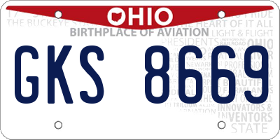 OH license plate GKS8669