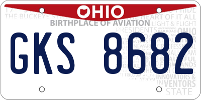 OH license plate GKS8682