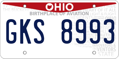 OH license plate GKS8993