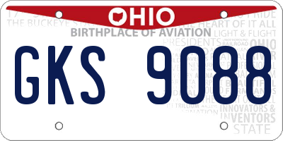 OH license plate GKS9088