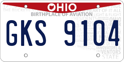 OH license plate GKS9104