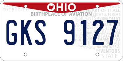OH license plate GKS9127