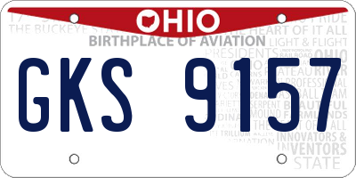 OH license plate GKS9157