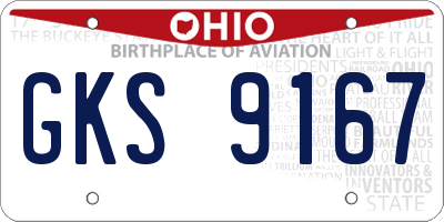 OH license plate GKS9167