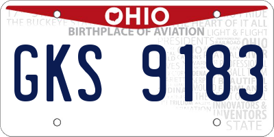 OH license plate GKS9183