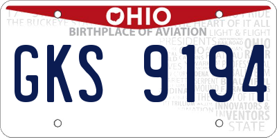 OH license plate GKS9194