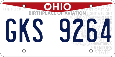 OH license plate GKS9264