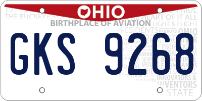 OH license plate GKS9268