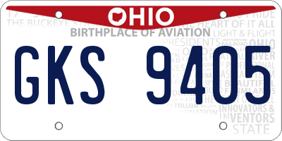 OH license plate GKS9405