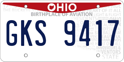 OH license plate GKS9417