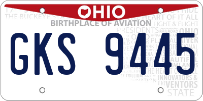 OH license plate GKS9445