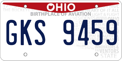 OH license plate GKS9459