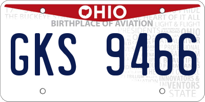OH license plate GKS9466