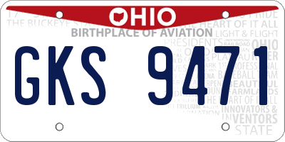 OH license plate GKS9471