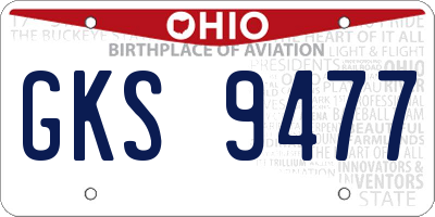 OH license plate GKS9477