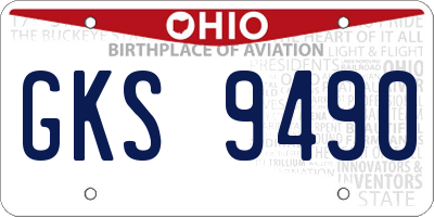OH license plate GKS9490