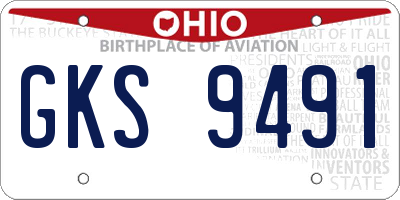 OH license plate GKS9491