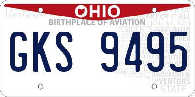 OH license plate GKS9495