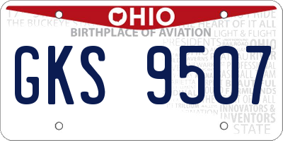 OH license plate GKS9507