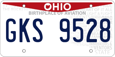 OH license plate GKS9528