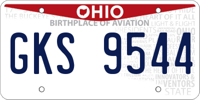 OH license plate GKS9544