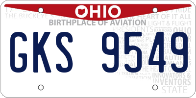 OH license plate GKS9549