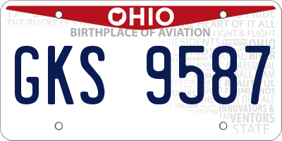 OH license plate GKS9587