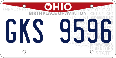 OH license plate GKS9596