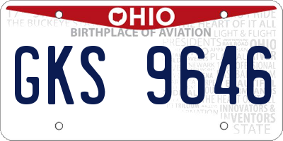 OH license plate GKS9646