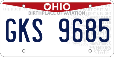 OH license plate GKS9685