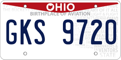 OH license plate GKS9720