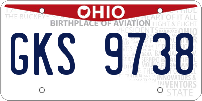 OH license plate GKS9738