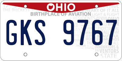 OH license plate GKS9767
