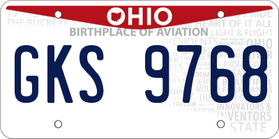 OH license plate GKS9768