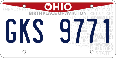 OH license plate GKS9771