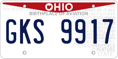 OH license plate GKS9917