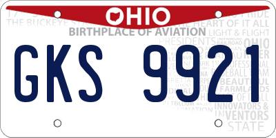 OH license plate GKS9921