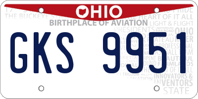 OH license plate GKS9951