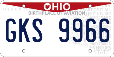 OH license plate GKS9966