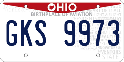 OH license plate GKS9973
