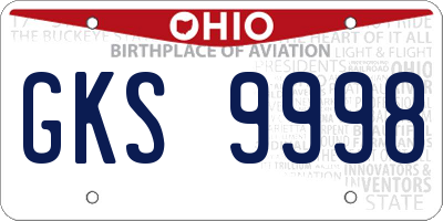OH license plate GKS9998