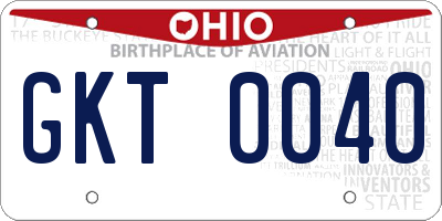 OH license plate GKT0040