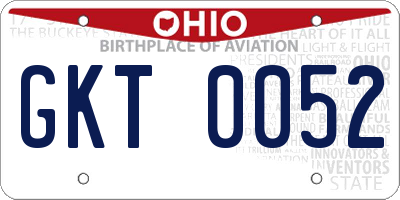OH license plate GKT0052