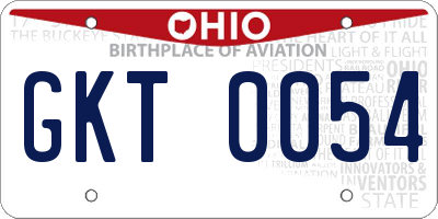 OH license plate GKT0054