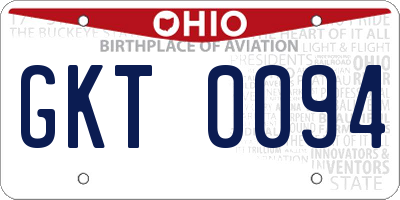OH license plate GKT0094