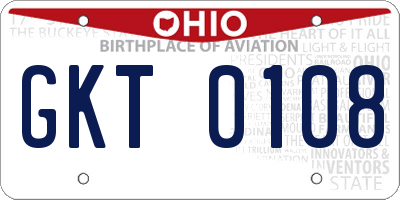 OH license plate GKT0108