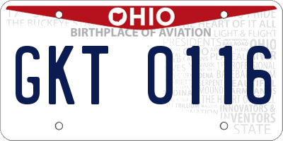OH license plate GKT0116