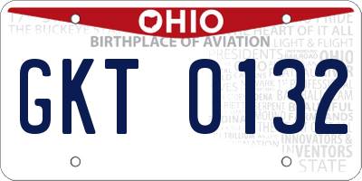 OH license plate GKT0132
